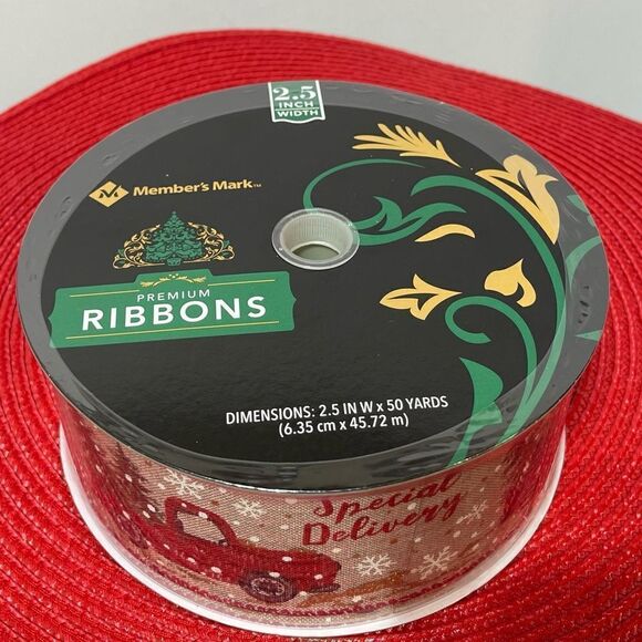 Members Mark Wired Ribbon Red Truck 50 yards NWT - Picture 5 of 5